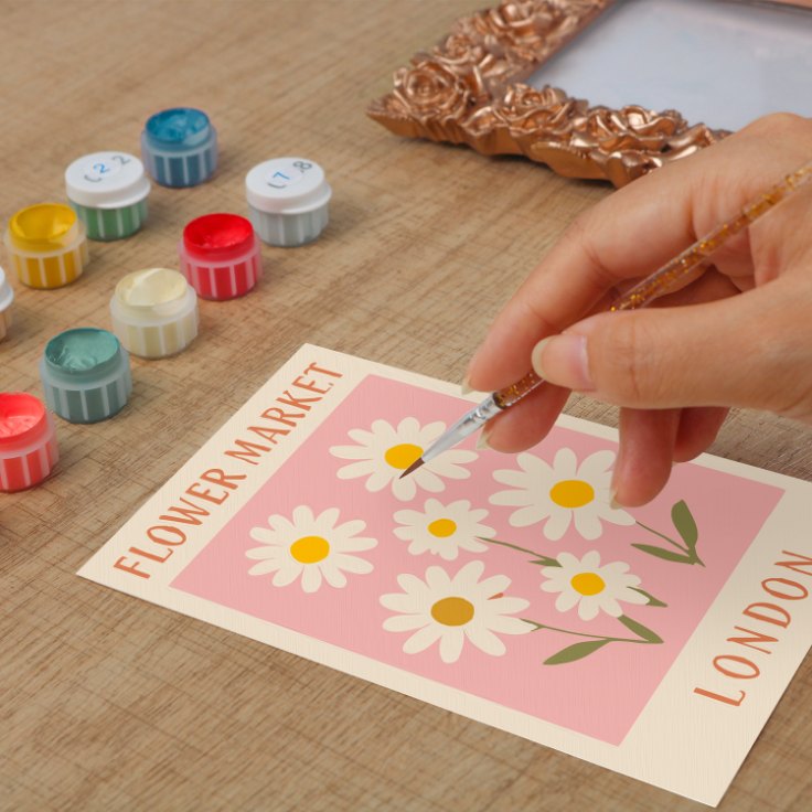 Mini Painting met Fotolijst – Bloemenmarkt Londen