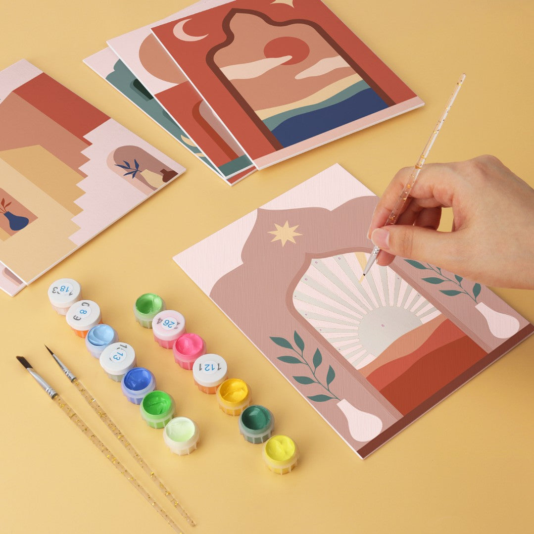 6 Houten Plaat Mini Paintings – Woestijndeuren Set