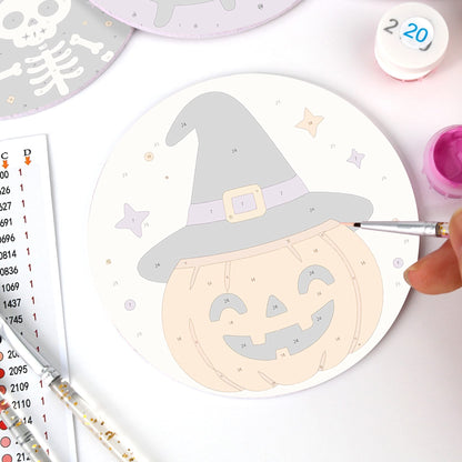 Schilder op Nummer Onderzetters – Schattig Halloween Set