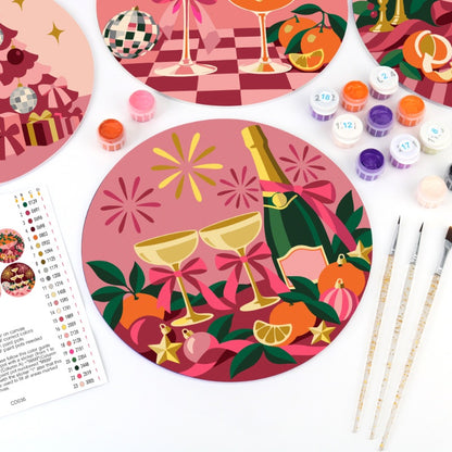 Schilder op Nummer Placemats – Kerst in Roze Set
