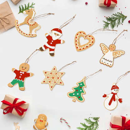 8 XL Schilder op Nummer Kersthangers - Peperkoek Kerst Set
