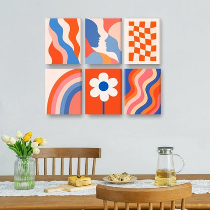 6 Mini Paintings | Retro Bloei Set