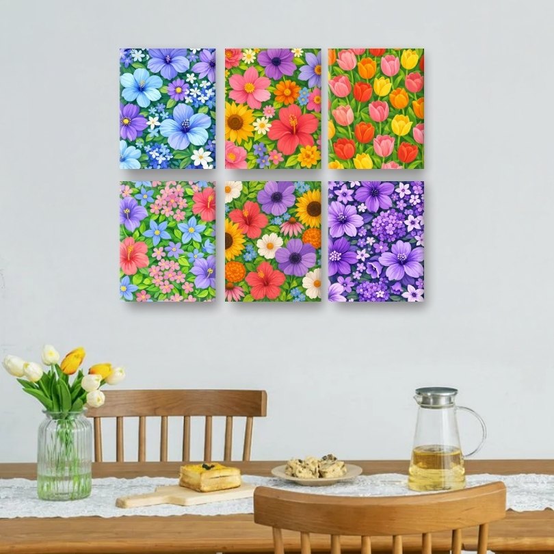 6 Mini Paintings | Prachtige Bloemen Set