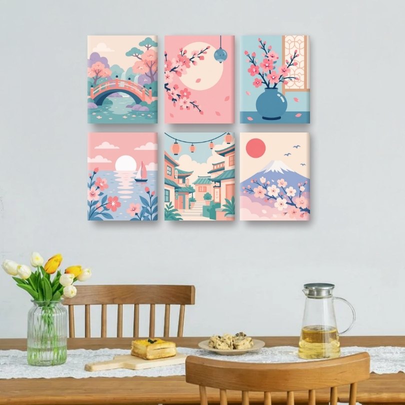 6 Mini Paintings | Mount Fuji Set