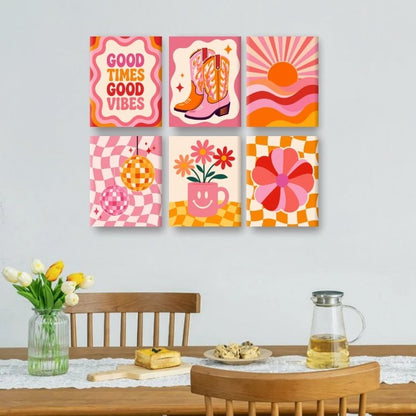 6 Mini Paintings | Disco Nachten Set