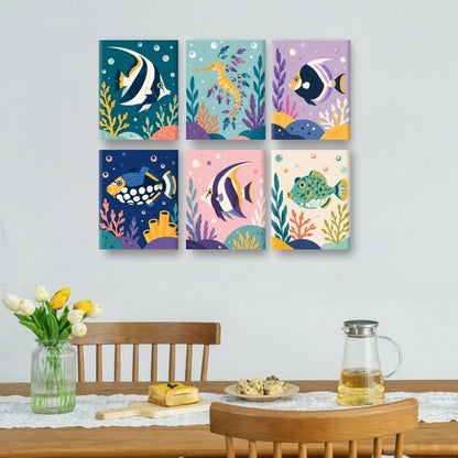 6 Mini Paintings | Oceaan Wonderen Set