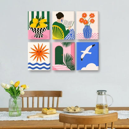 6 Mini Paintings | Zonnige Mediterrane Set