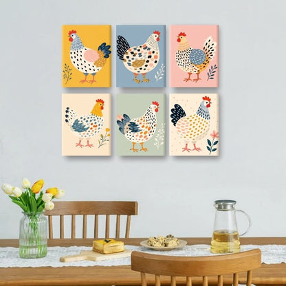 6 Mini Paintings | Chique Hennen Set