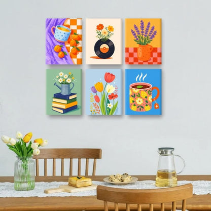 6 Mini Paintings | Bloemen Momenten Set