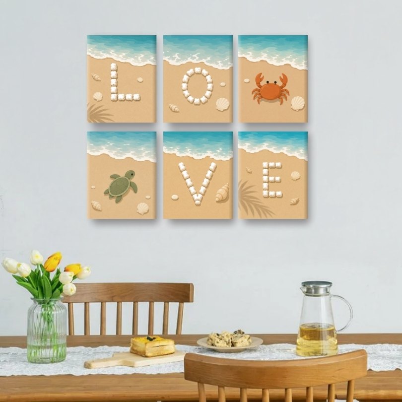6 Mini Paintings | Strand Liefde Set