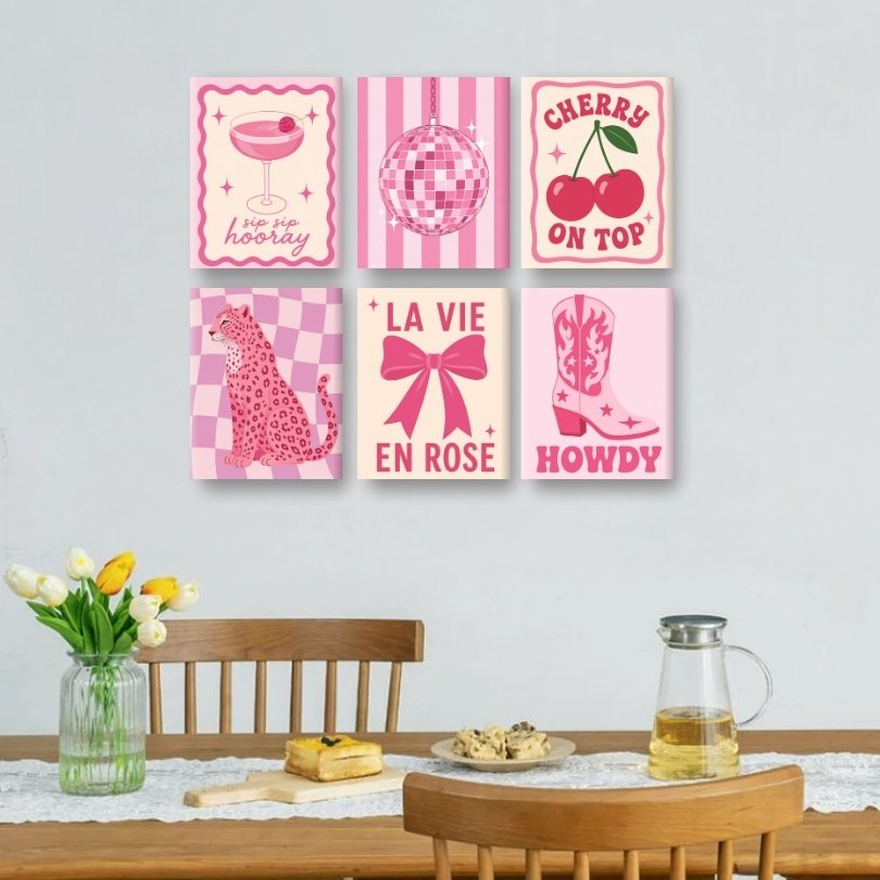 6 Mini Paintings | Roze Cowgirl Set