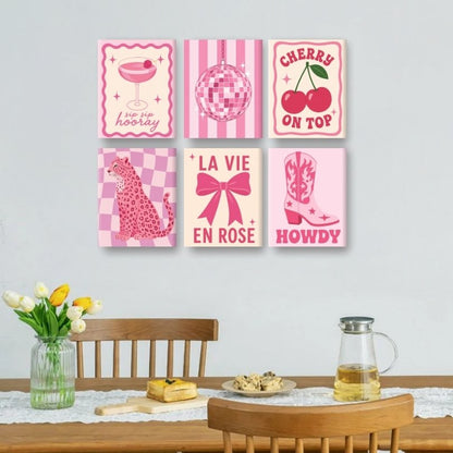 6 Mini Paintings | Roze Cowgirl Set