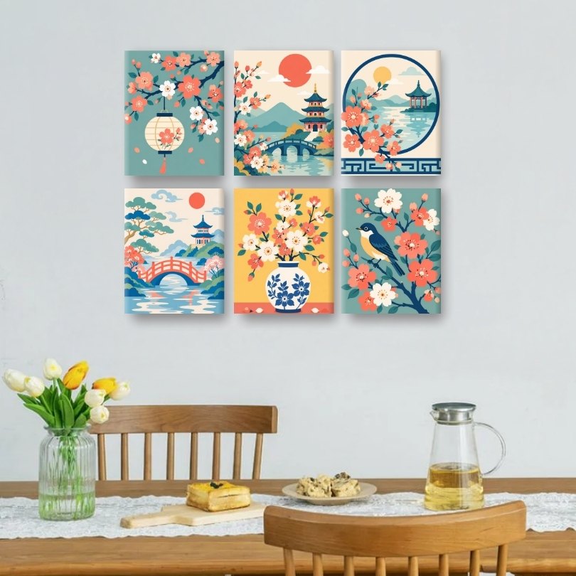 6 Mini Paintings | Sakura Dromen Set