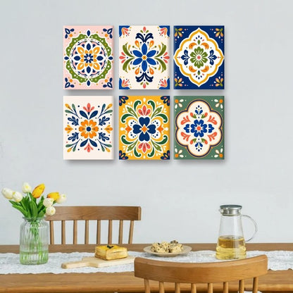 6 Mini Paintings | Folk Art Tegels Set