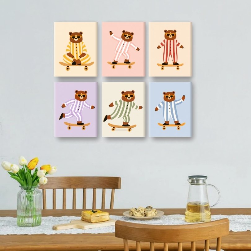 6 Mini Paintings | Skater Beren Set