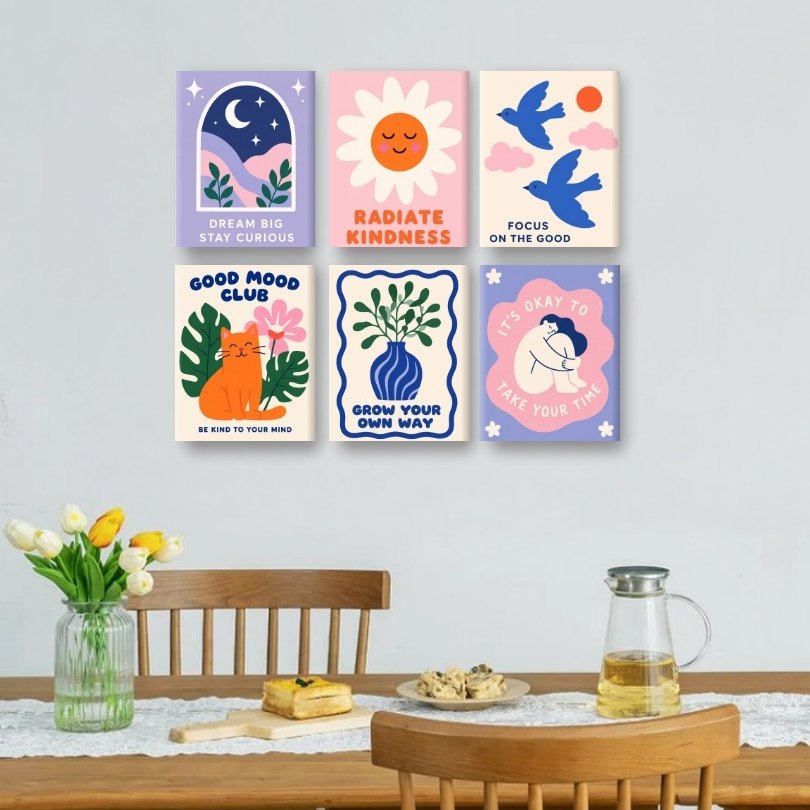 6 Mini Paintings | Positieve Groei Set