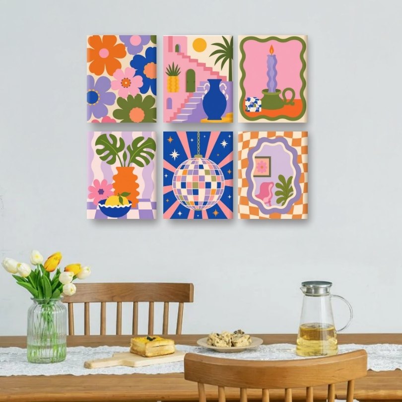 6 Mini Paintings | Disco Dromen Set