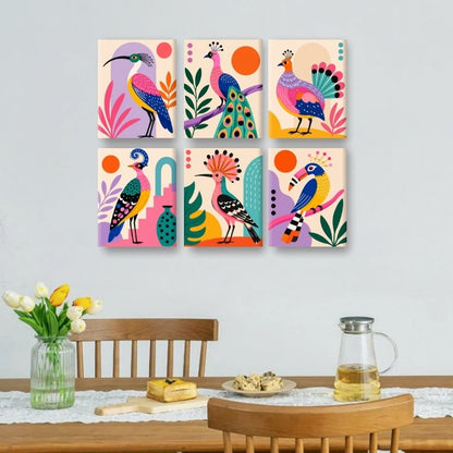 6 Mini Paintings | Wilde Vogels Set
