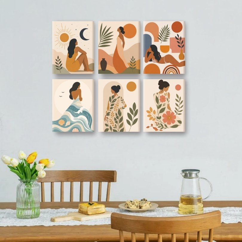 6 Mini Paintings | Natuurlijke Schoonheid Set