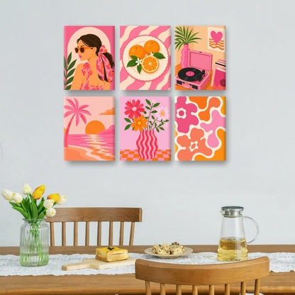 6 Mini Paintings | Trendy Girl Set