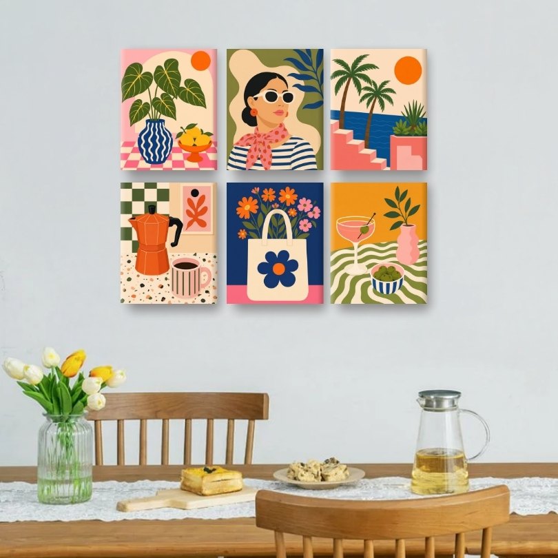 6 Mini Paintings | Moka Ochtend Set