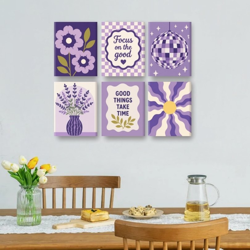 6 Mini Paintings | Lavendel Dromen Set