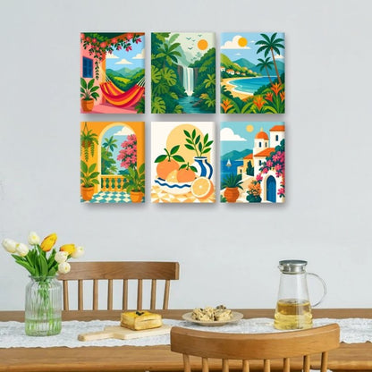 6 Mini Paintings | Zomer Ontsnappingen Set
