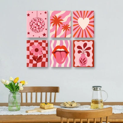 6 Mini Paintings | Red Hot Set
