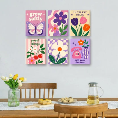 6 Mini Paintings | Bloeiende Dromen Set