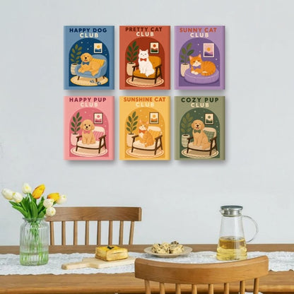 6 Mini Paintings | Honden & Katten Club Set
