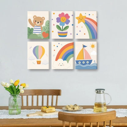 6 Mini Paintings | Regenboog & Zonneschijn Set