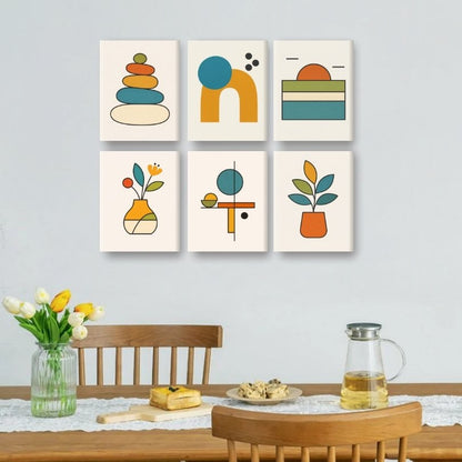6 Mini Paintings | Scandinavische Vormen Set