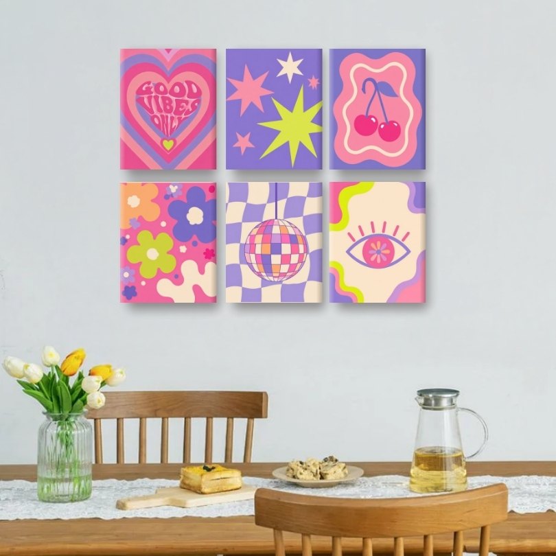 6 Mini Paintings | Kersen Disco Set