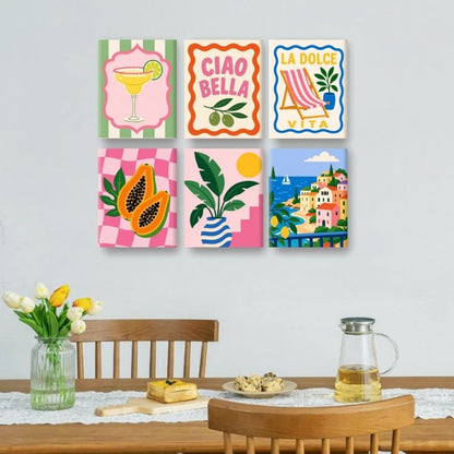 6 Mini Paintings | La Dolce Vita Momenten Set