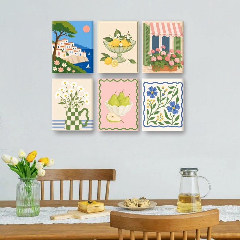 6 Mini Paintings | Lente Charme Set