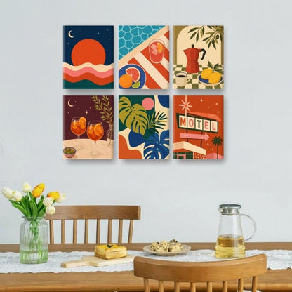 6 Mini Paintings | Avond Gloed Set