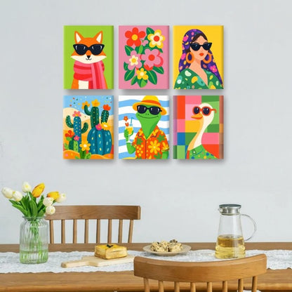 6 Mini Paintings | Kleurrijke Vrienden Set