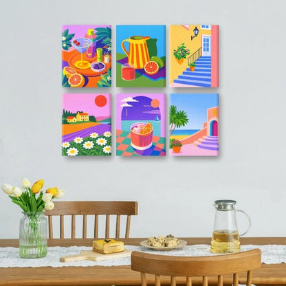 6 Mini Paintings | Levendige Zomer Set