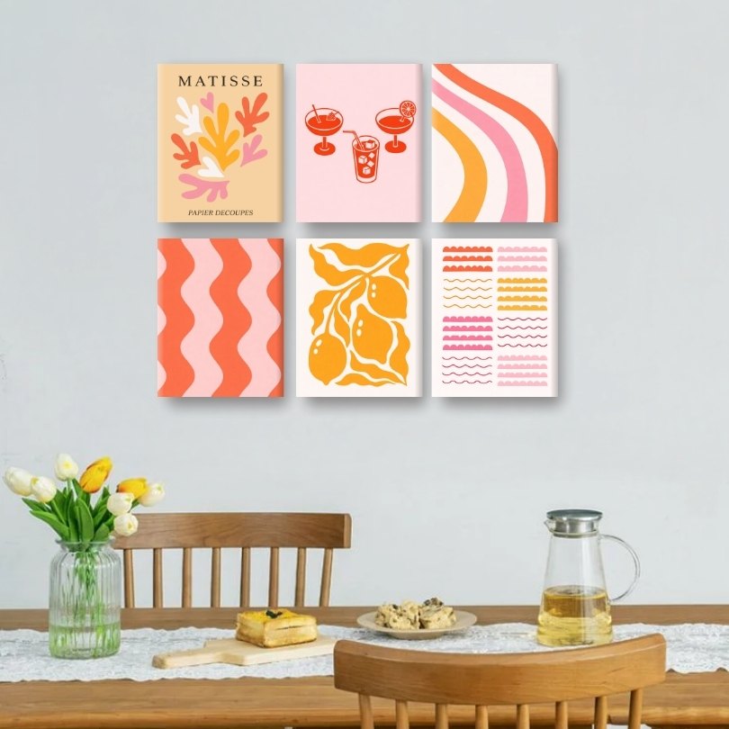 6 Mini Paintings | Moderne Zomer Set