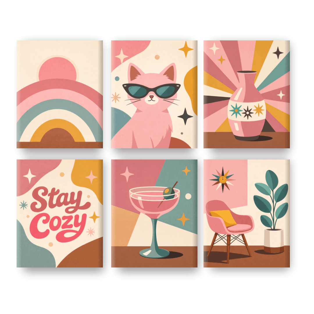 6 Mini Paintings | Stay Cozy Set- Schilderen op nummers