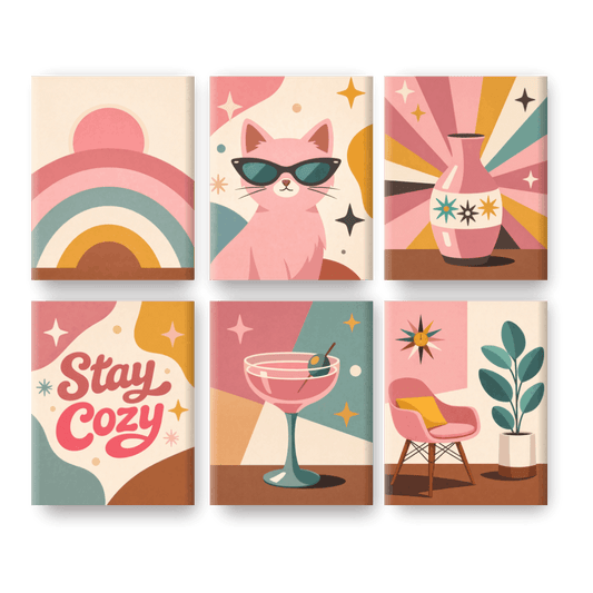 6 Mini Paintings | Stay Cozy Set- Schilderen op nummers