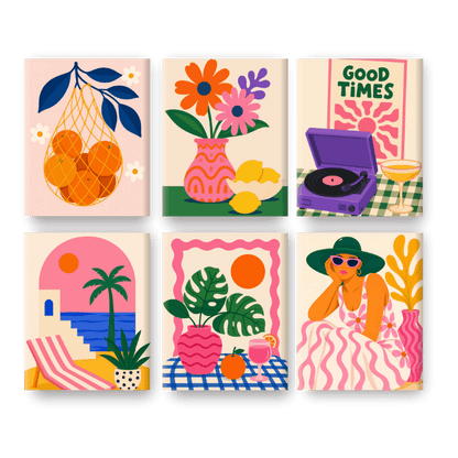 6 Mini Paintings | Good Times Set