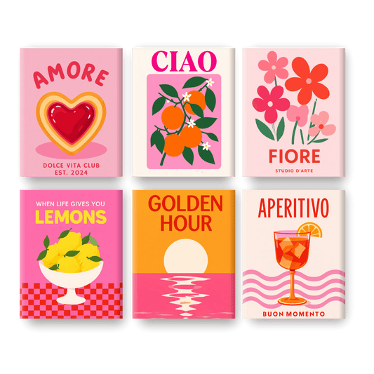 6 Mini Paintings | Amore & Aperitivo Set