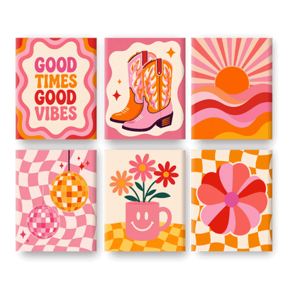6 Mini Paintings | Disco Nachten Set