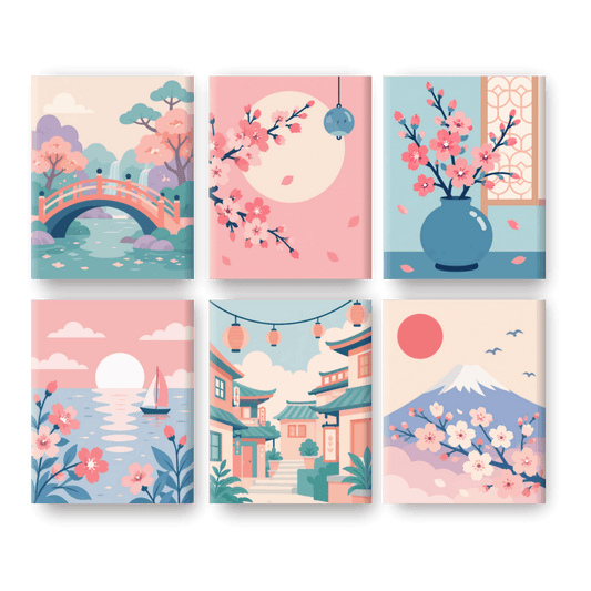 6 Mini Paintings | Mount Fuji Set