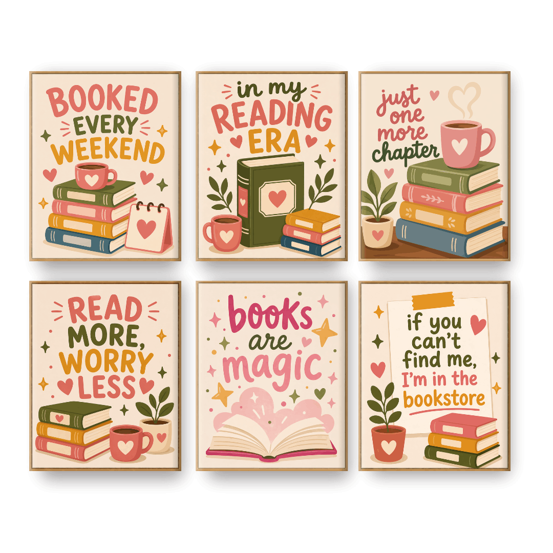 6 Mini Paintings | Boeken & Quotes Set