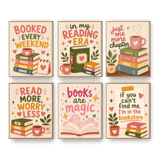 6 Mini Paintings | Boeken & Quotes Set