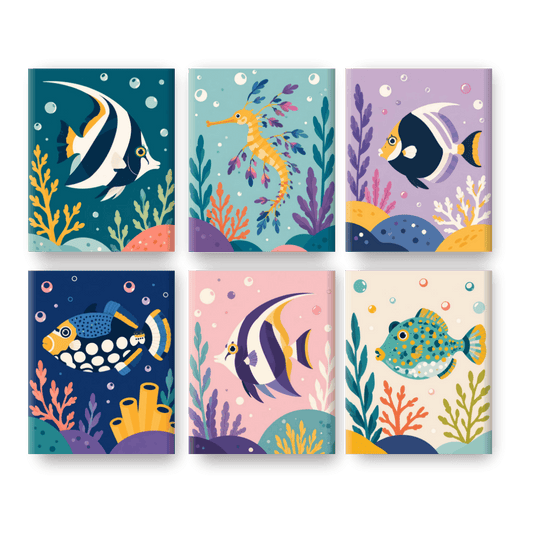 6 Mini Paintings | Oceaan Wonderen Set
