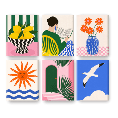 6 Mini Paintings | Zonnige Mediterrane Set- Schilderen op nummers