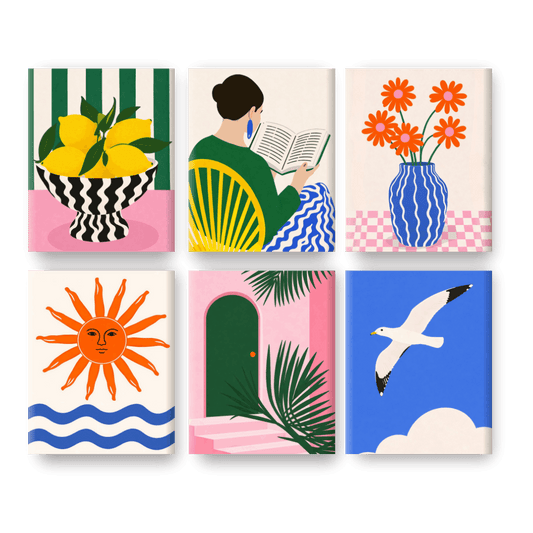 6 Mini Paintings | Zonnige Mediterrane Set- Schilderen op nummers
